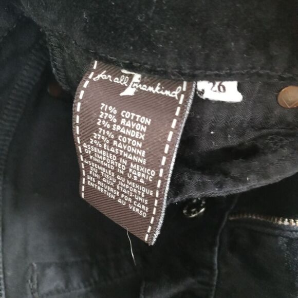 7FAM the skinny black velvet pants size 26 - Picture 6 of 7